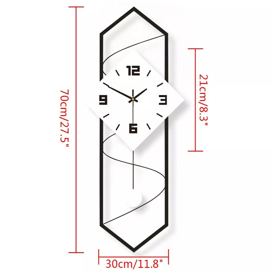 Modern Pendulum Wall Clock Solid Wood Dial Wall Clock Silent MovementHome Decor