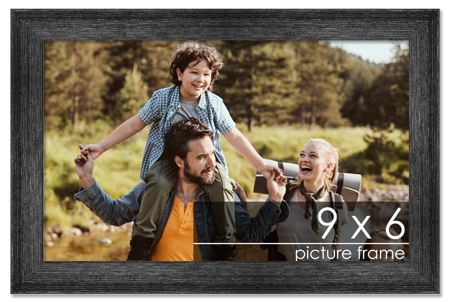 9x6 Wide Barnwood Picture Frame with UV-Resistant Acrylic & Acid Free Backing, Available in 6 Paint Finishes - Grey, Brown, White, and Black