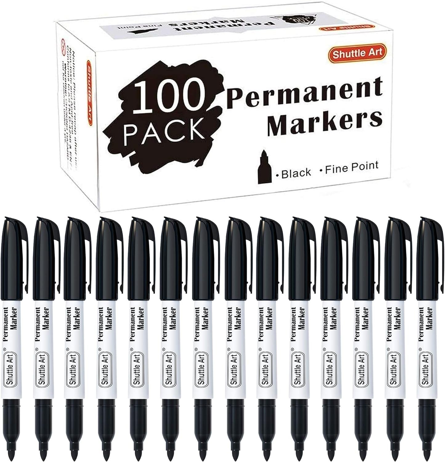 Permanent Markers,Shuttle Art Pack Black Permanent Marker