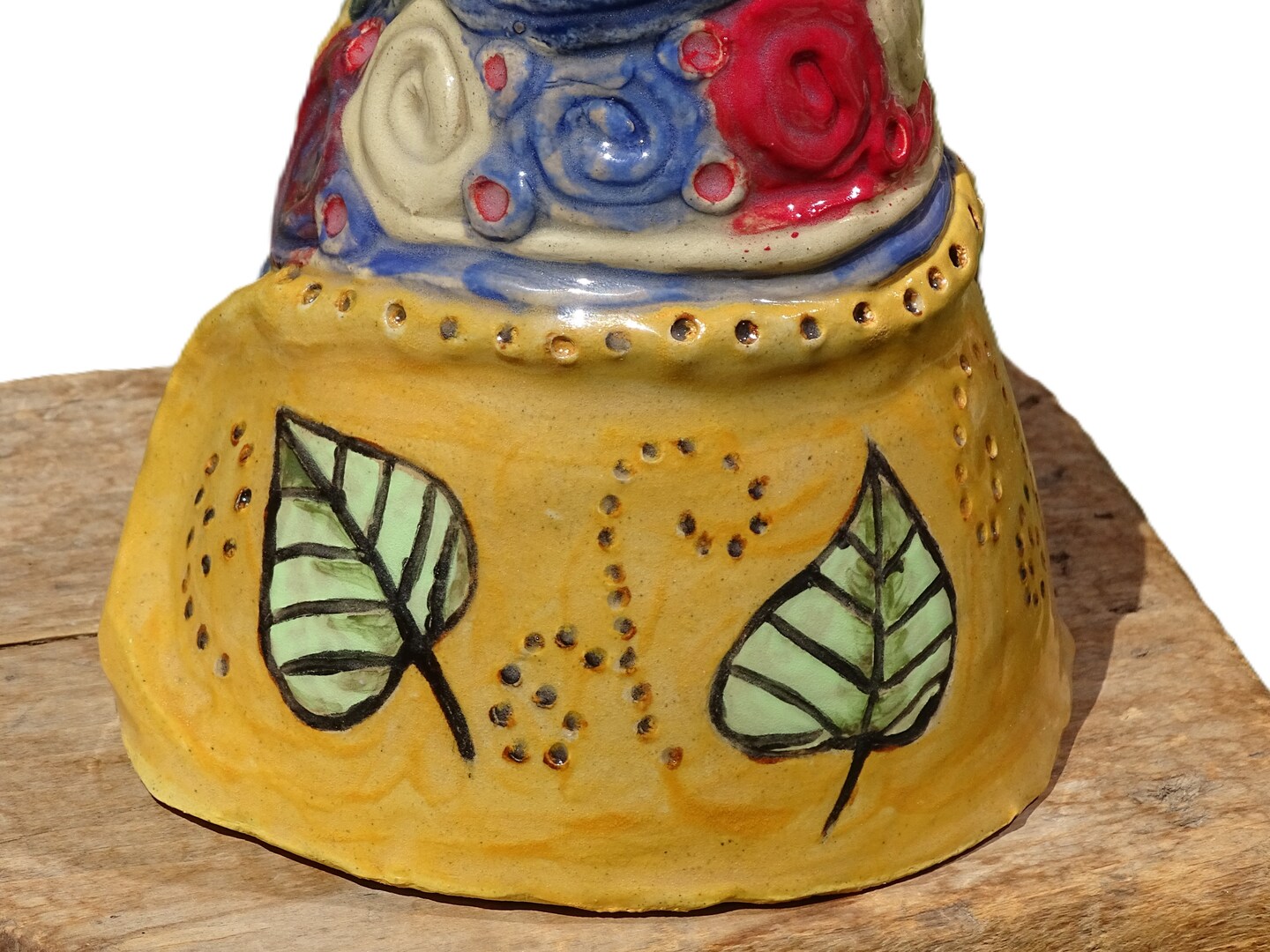 Folk Art Doll, Clay Pottery Figurine, Handcrafted Glazed and Fired, 8" Tall Statue product 7