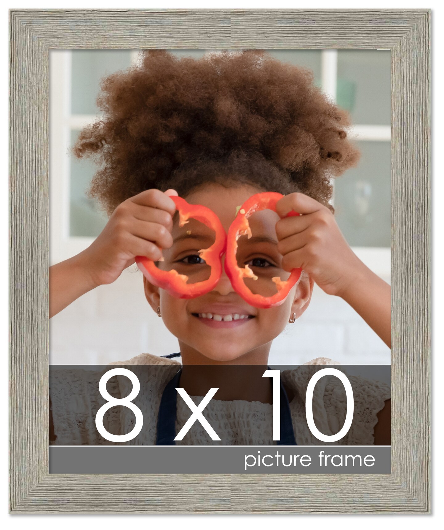 8x10 Wide Barnwood Picture Frame with UV-Resistant Acrylic & Acid Free Backing, Available in 6 Paint Finishes - Grey, Brown, White, and Black
