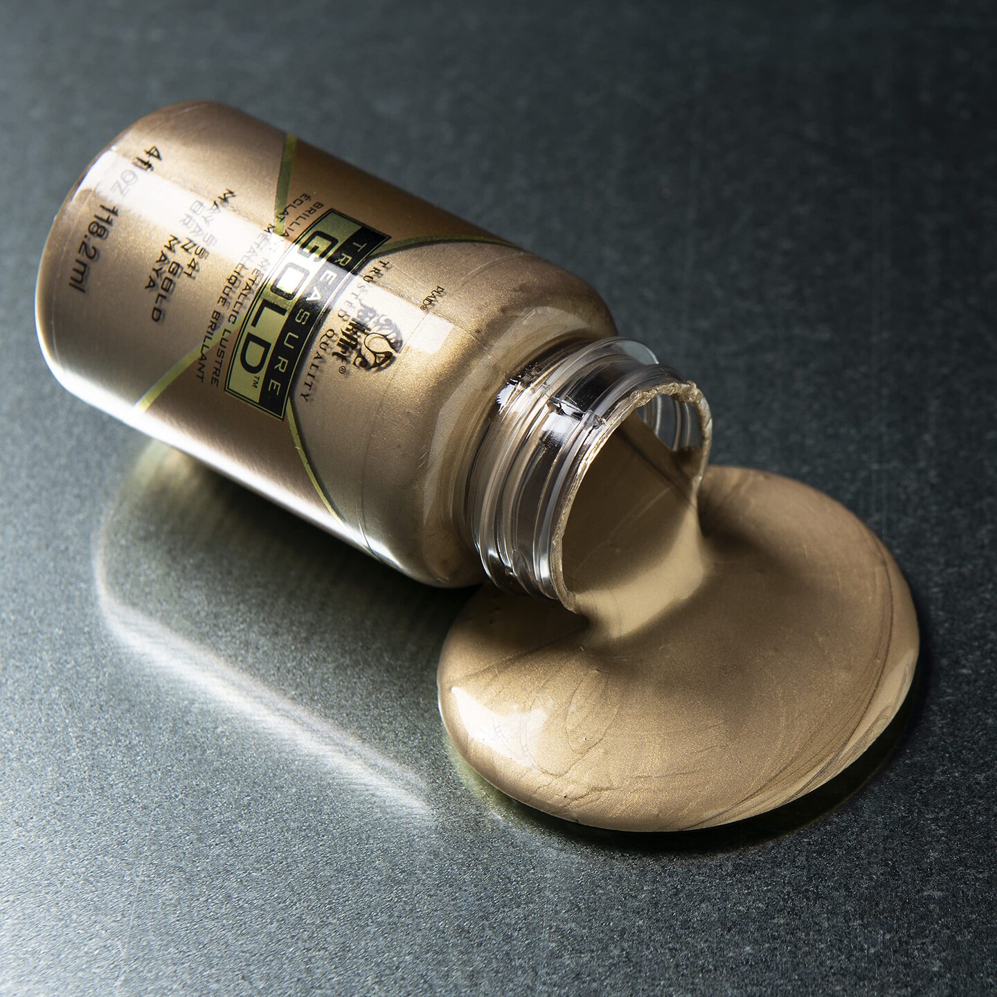 Gold Assorted Easy to Apply DIY Crafts, Art Supplies with A Metallic Finish Treasure Paint 2 Fl Oz 59 Ml (Pack of 1)