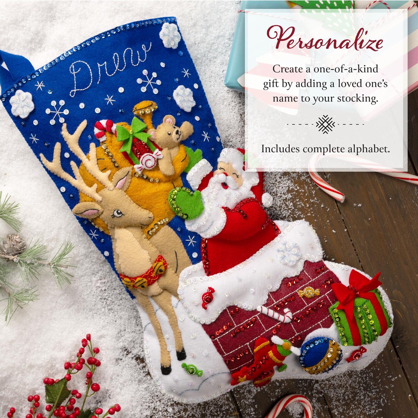 Bucilla Santa&#x27;s Toy Delivery Felt Stocking Kit