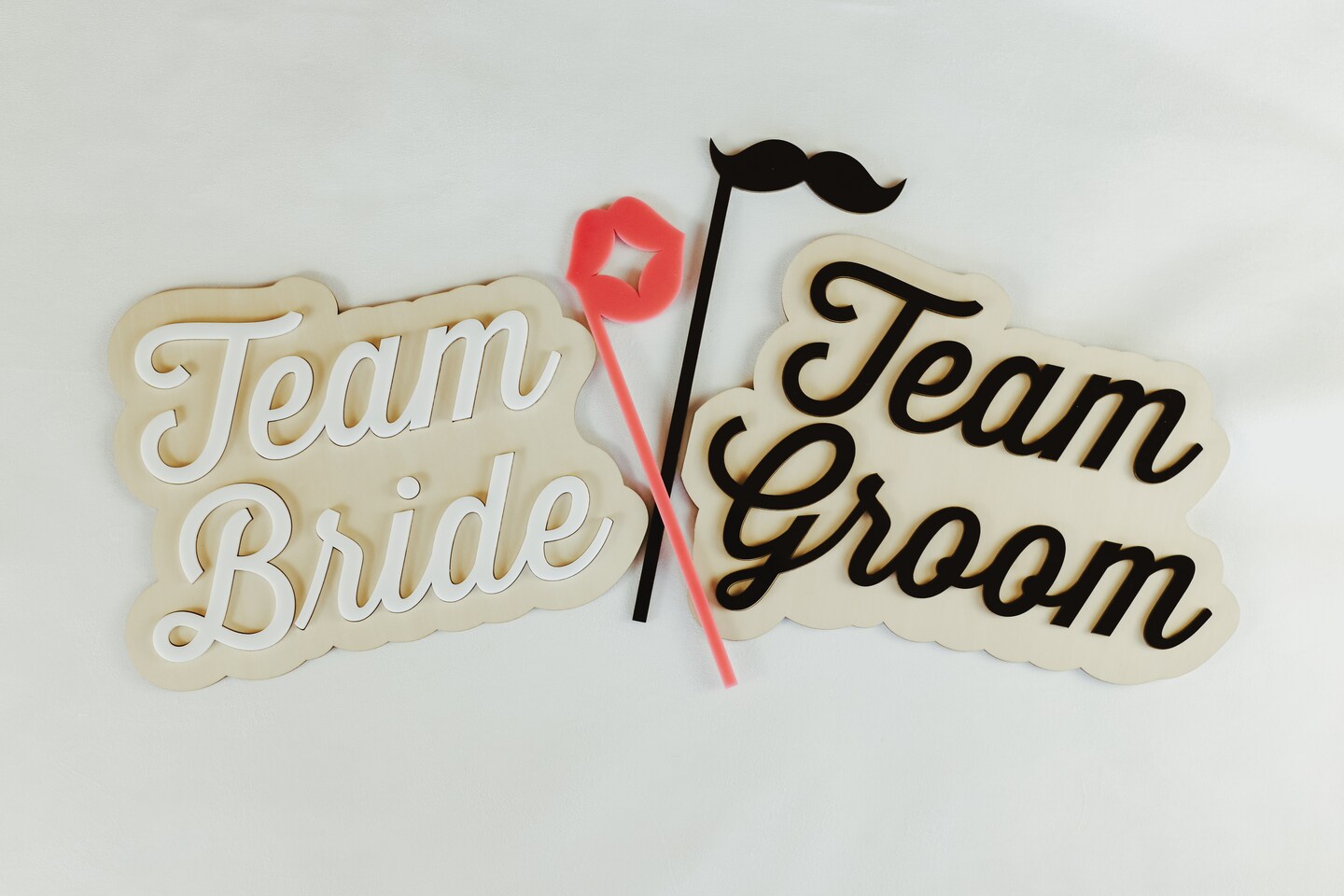 Wedding Photo Booth Props, Wedding Signs, Team Bride and Team Groom, Wedding Photo Props, Wedding Photo Booth, Gift for Bride, Bridal Shower product 5