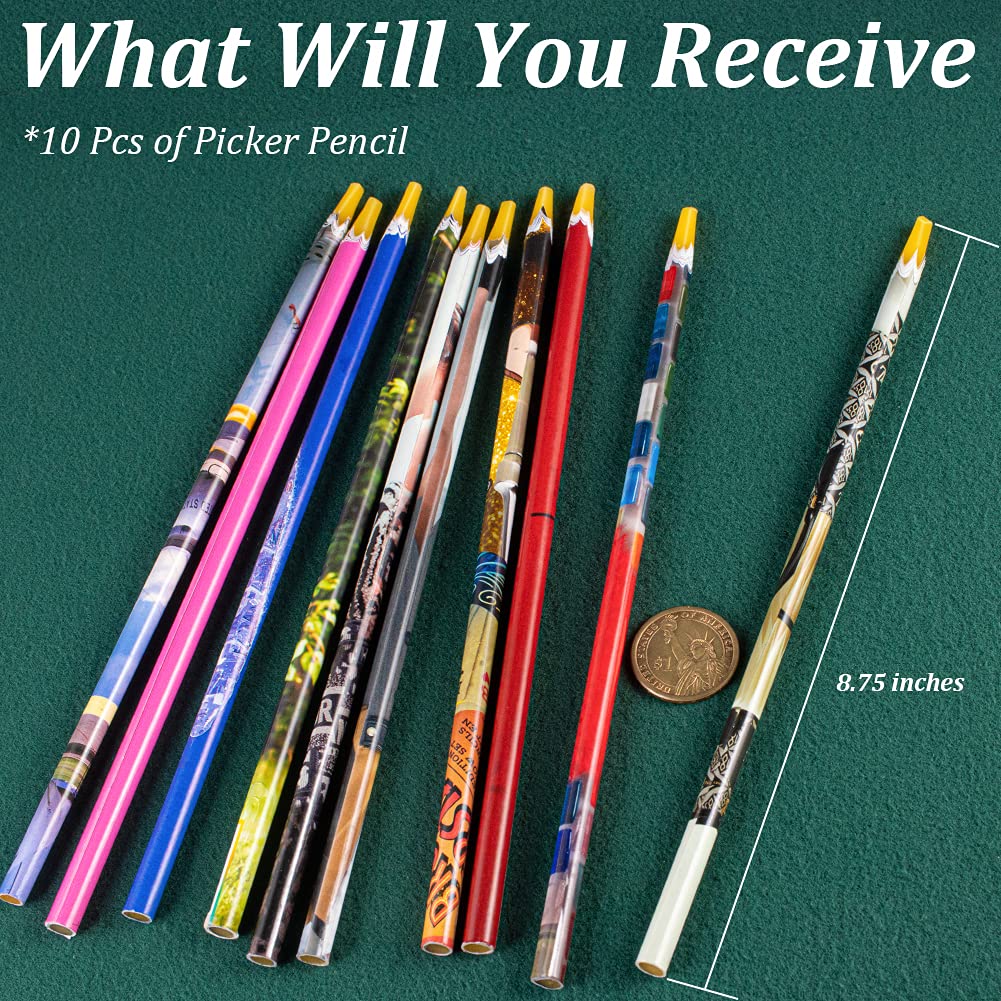 10 Pieces Self Adhesive Resin Rhinestones Picker Pencil Nail Art Gem Crystal Pick up Tool Rhinestone Pickup Pen Long