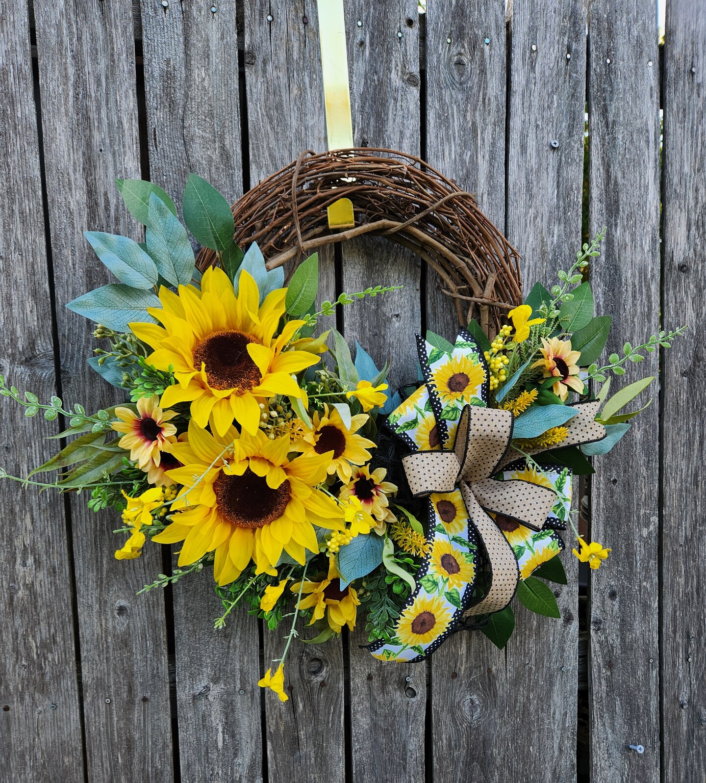 Fall Sunflower and Autumn deals Berry Wreath for Front Door