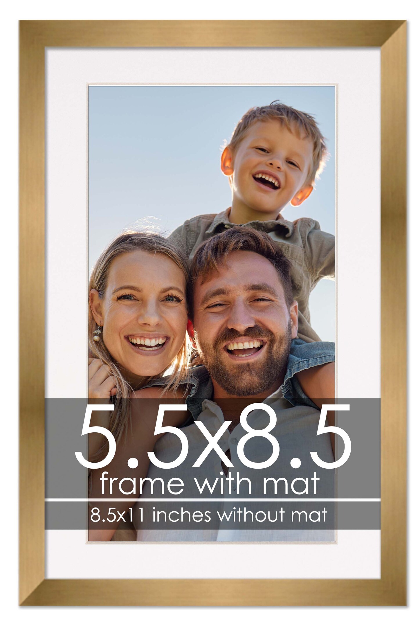 Metallic Bronze with White Photo Mat, UV Acrylic Front, Foam Board Backing, 60 Sizes Available