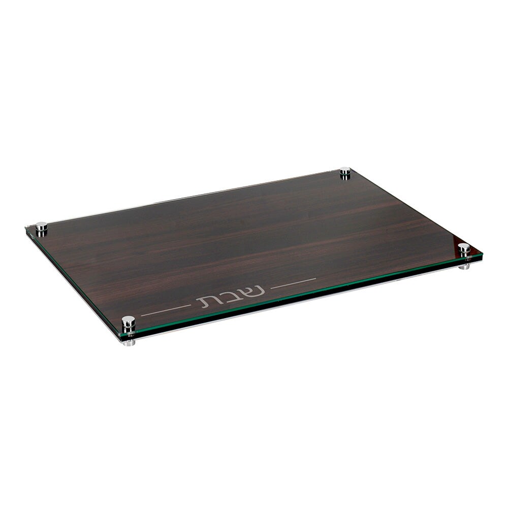 Lucite &#x26; Glass Wood Look Challah Board