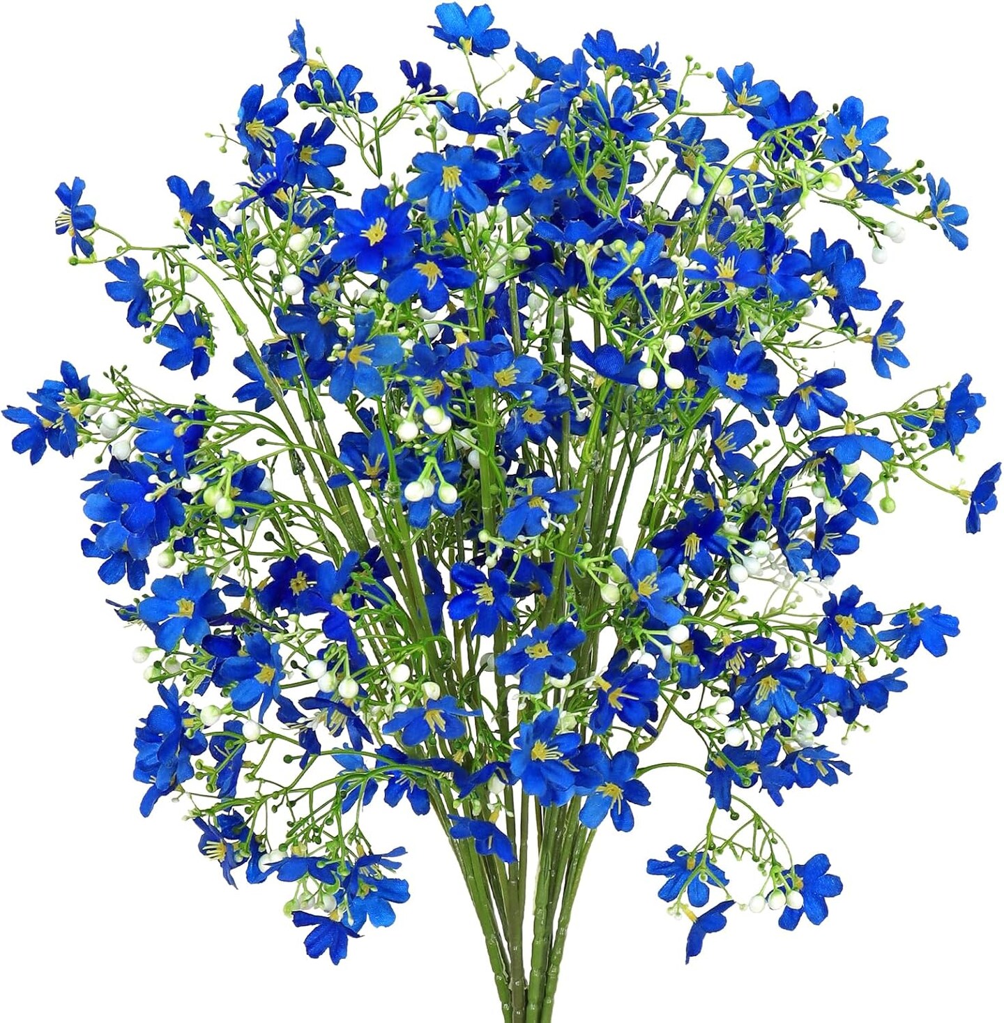 8 pcs Royal Blue Artificial Silk Flowers – Long Stems for Vase & Home Decor