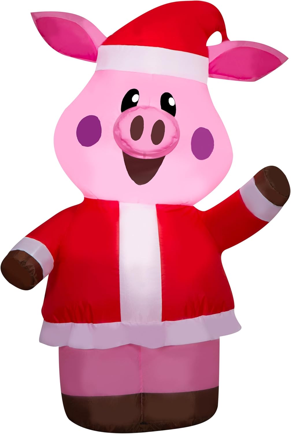3.5&#x27; Gemmy Airblown Inflatable Christmas Pig in Santa Suit Yard Decoration 883630