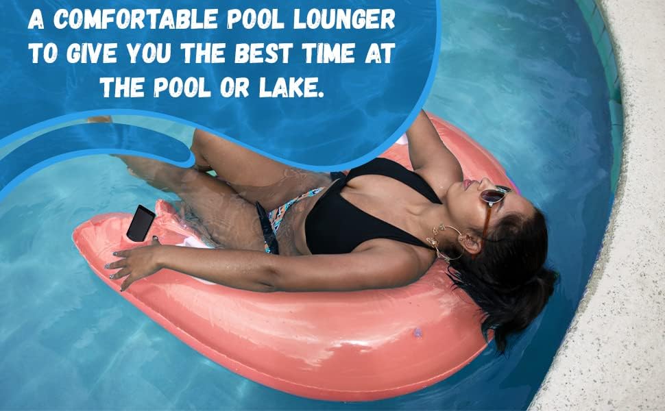 4E&#x2019;s Novelty 2 Pack Inflatable Pool Chair Float - Pool Floats for Adults with Drink &#x26; Phone Holder