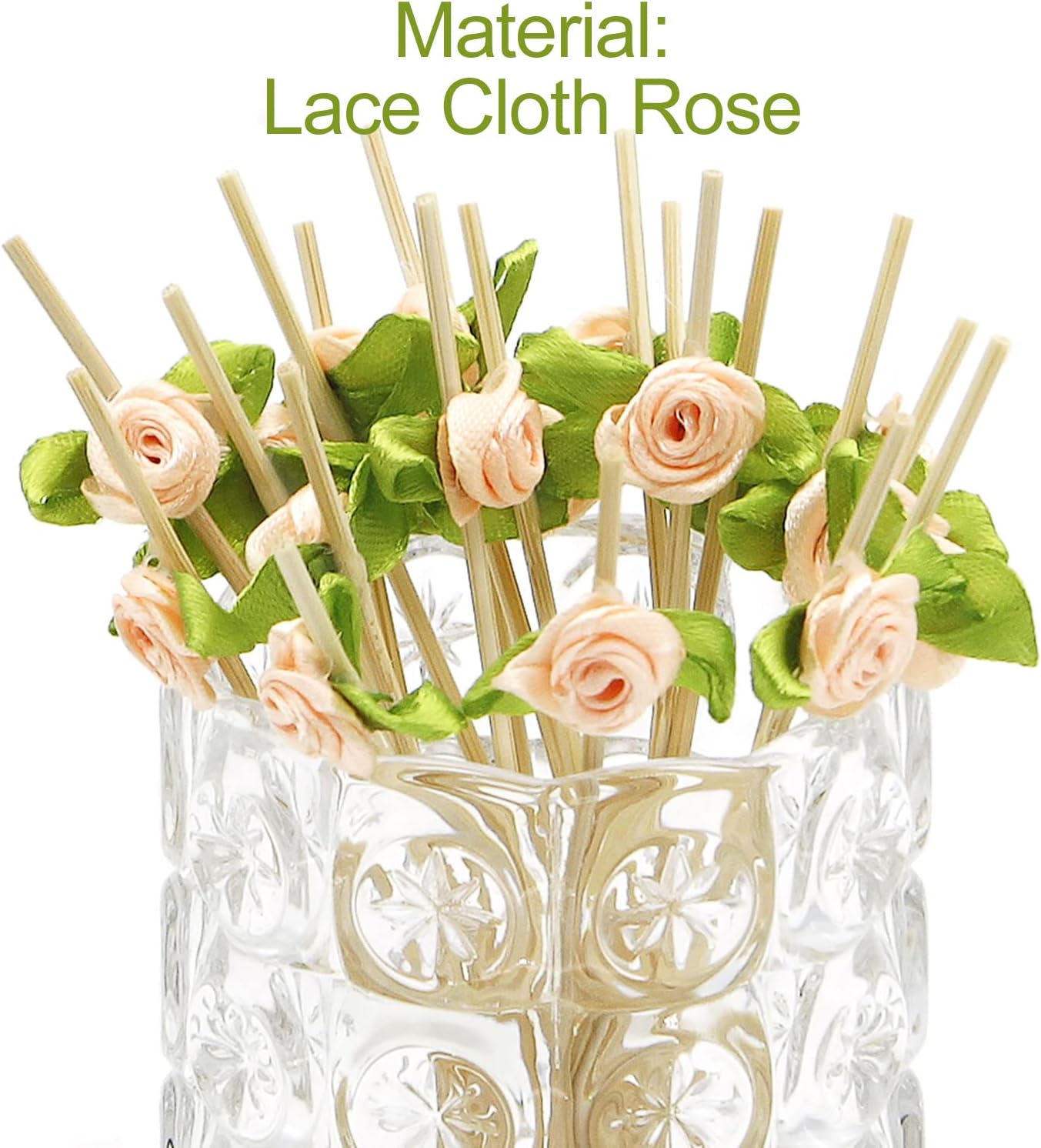Pink Rose Flower Cocktail Picks, 4.7 Inch Long Bamboo Fancy Toothpicks for Appetizers, Decorative Bridal Shower Wedding Valentines Party Food Drinks Fruit Skewer Sticks 100 Counts - MSL222