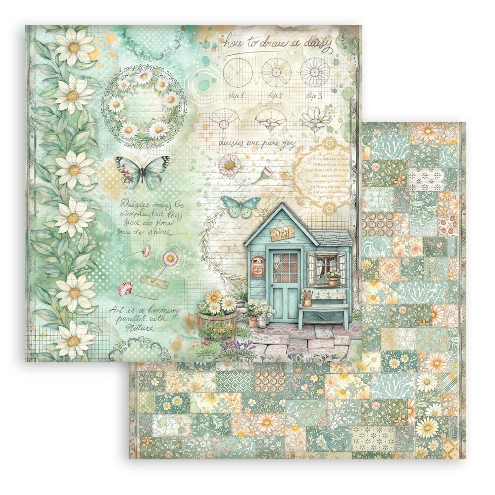 Stamperia Scrapbooking Double-Sided Paper Pad 12"x12" 10/Pkg-Daisy Art