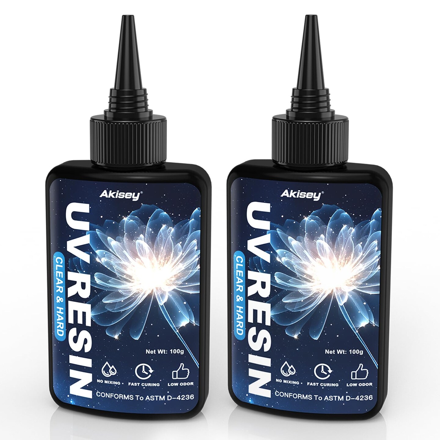 UV Resin 200g, Crystal Clear UV Resin Glue - No-Yellowing, Hard Type, Low Viscosity & Low Shrinkage, Ultraviolet Curing UV Epoxy Resin for Jewelry Making, DIY Crafts, Casting