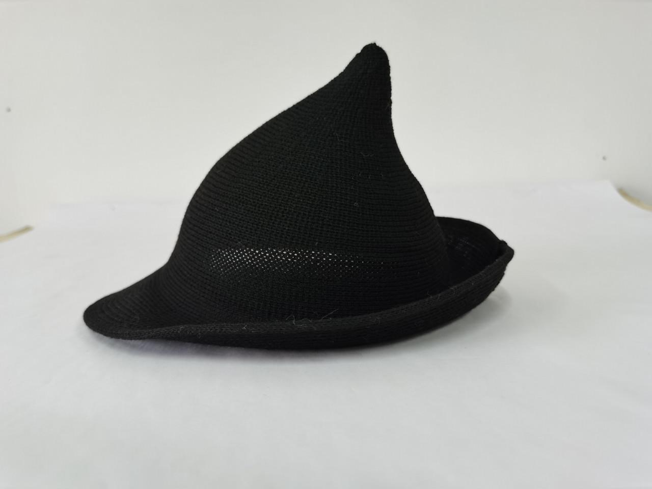Short Salem Witch Hat - Wired Brim - Jet Black
