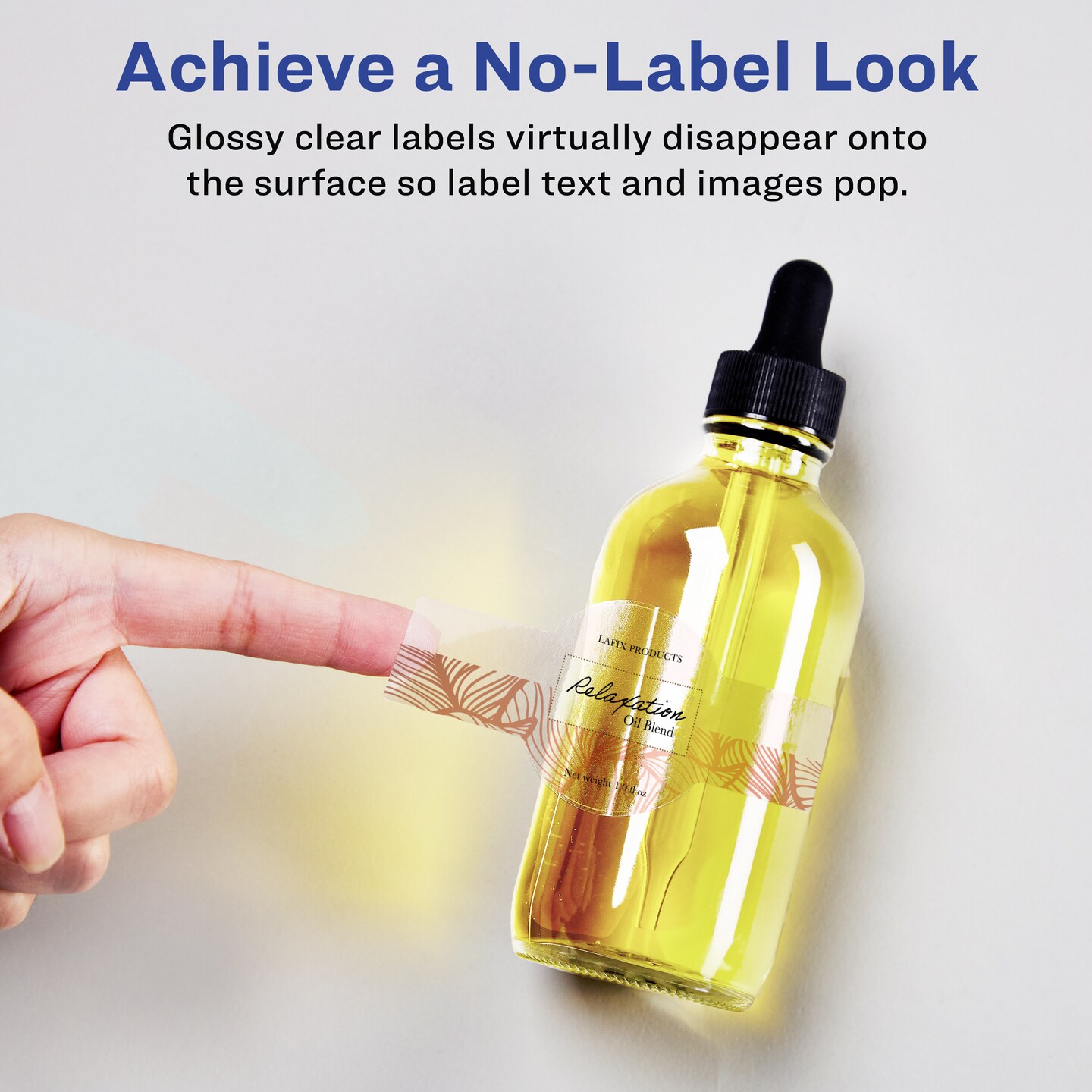 Avery Glossy Clear Wraparound Labels with Sure Feed, 2-3/8" x 8"