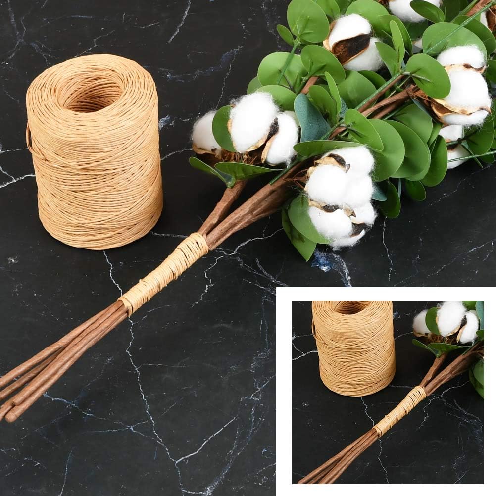 656 Feet Floral Bind Wire Rustic Vine Wrapping Wire, Paper Covered Waterproof Craft Wrap Twine for Flower Bouquets Stem Wrap Florist