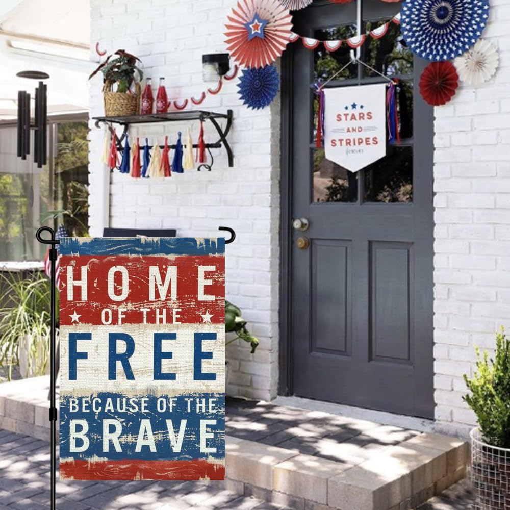 4th of July Garden Flag 12x18 – Double Sided Patriotic USA Yard Flag – Heavy Duty Outdoor Decoration for Memorial Day, Independence Day & Veterans Day