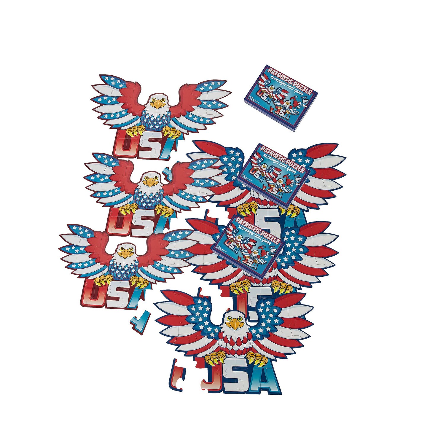 4th of July Patriotic Puzzle Scavenger Hunt Game