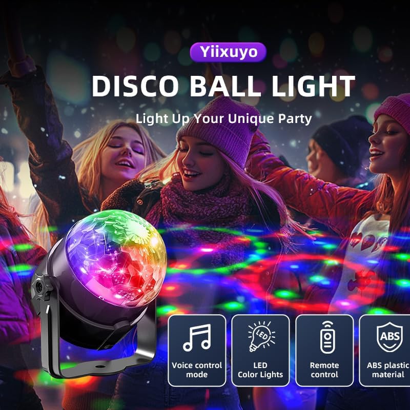 3-Pack Sound Activated Party Lights with Remote Control Dj Lighting, Disco Ball Light Projected Effect Dancing Lights, Strobe Lamp for Parties Supplies Birthday Christmas Bar KTV Decorations