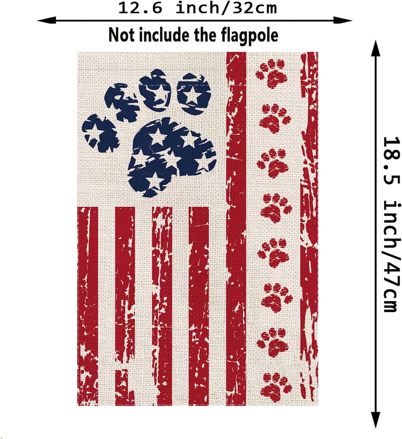 4th of July Garden Flag Dog Stars and Stripes Double Sided USA Flag Patriotic Memorial Day Independence Day Yard Outdoor Decorations 12.5x18 Inch