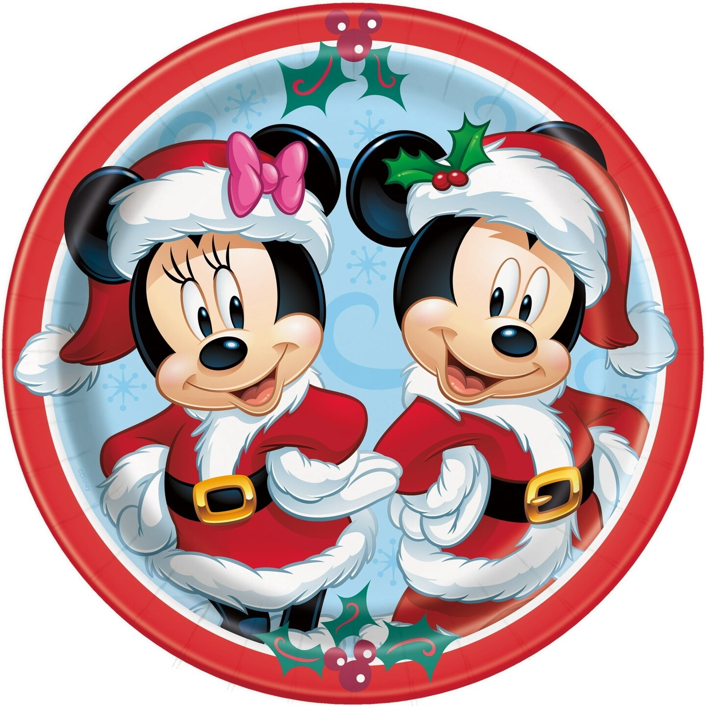 Disney Mickey &#x26; Minnie Mouse Christmas Round 9&#x22; Dinner Plates - 8ct