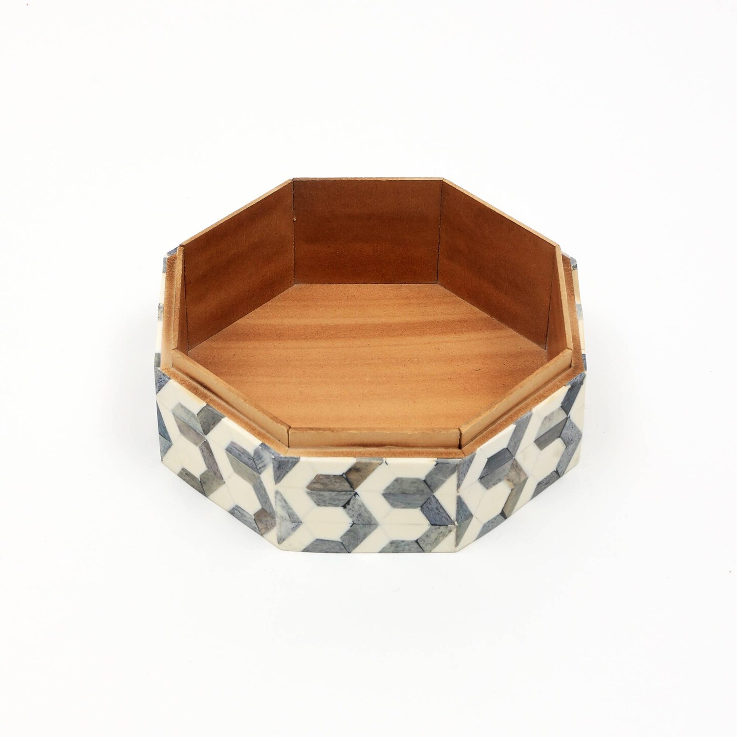 U Pattern Hexagon Shape Storage box/Decorative Box-7.5X7.5X3&#x22;