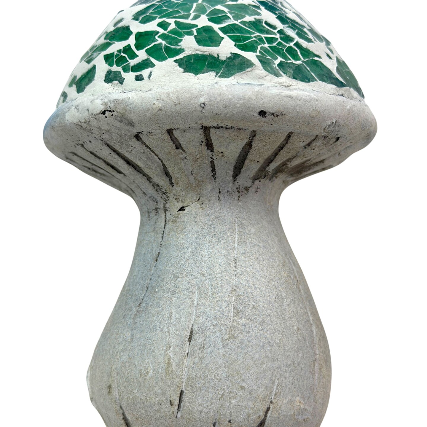 Mosaic Cement Mushroom Garden Statues Distressed Freestanding Decor
