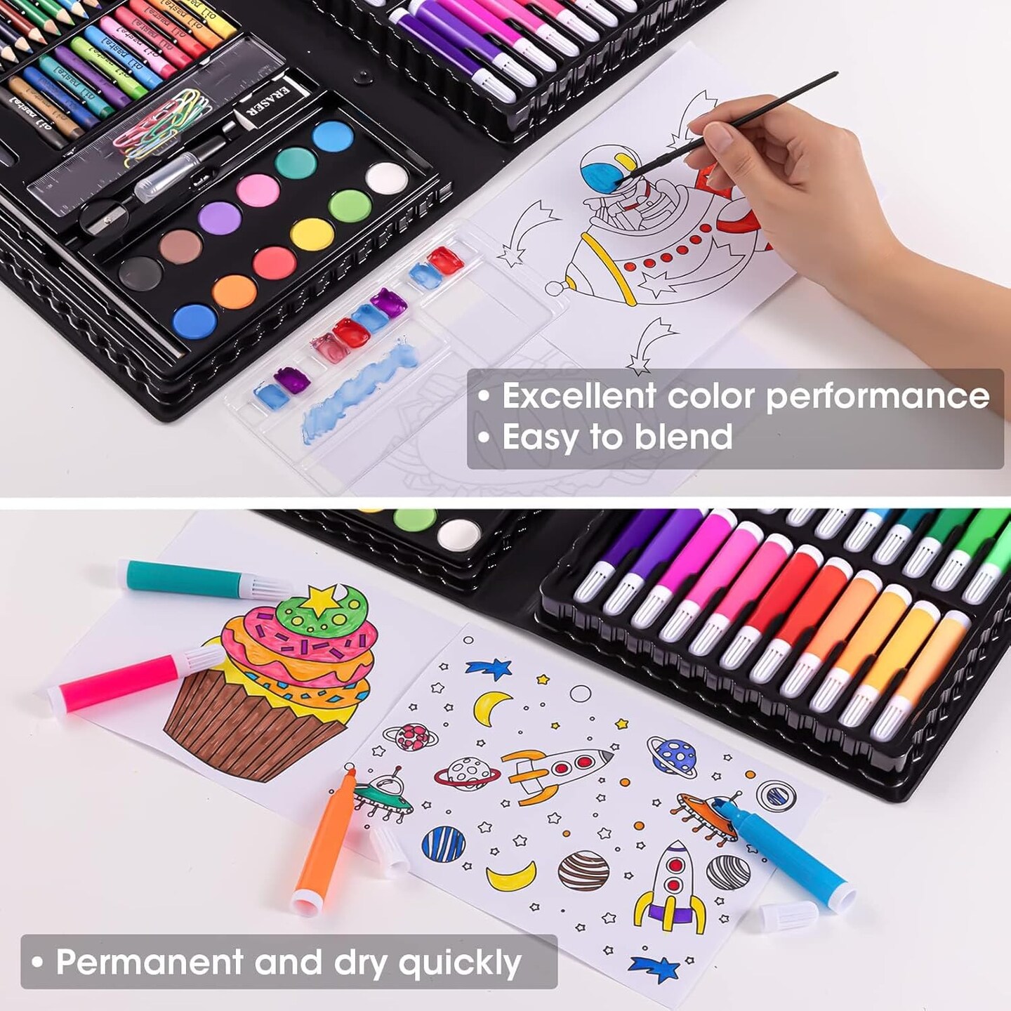2 Pack Art Kit, Drawing Painting Art Supplies for Kids Girls Boys Teens