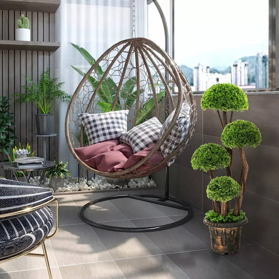 3FT Artificial Tree w/ Abundant Leaves &#x26; Realistic Trunks Indoor Outdoor Decor