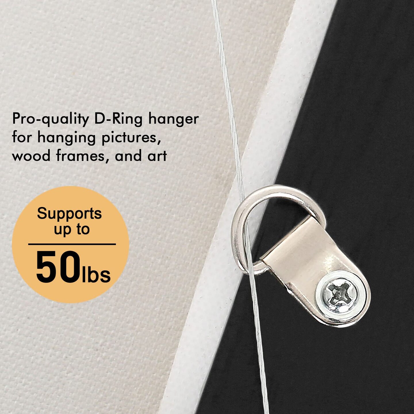 Picture Hanging Hardware with Wire - ROBUST 91pcs Picture Hanging Kit, Wall Hooks for Hanging Pictures with Wire, Screw, D Ring, Loop Sleeves for Picture Frame, Mirror, Art(N8)