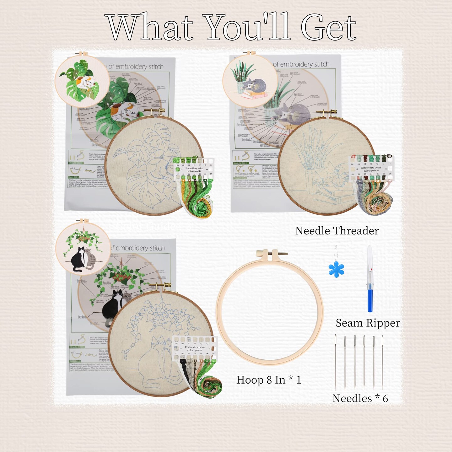 Embroidery Kits for Beginners, Embroidery Kits for Adults, Easy Embroidery Kit