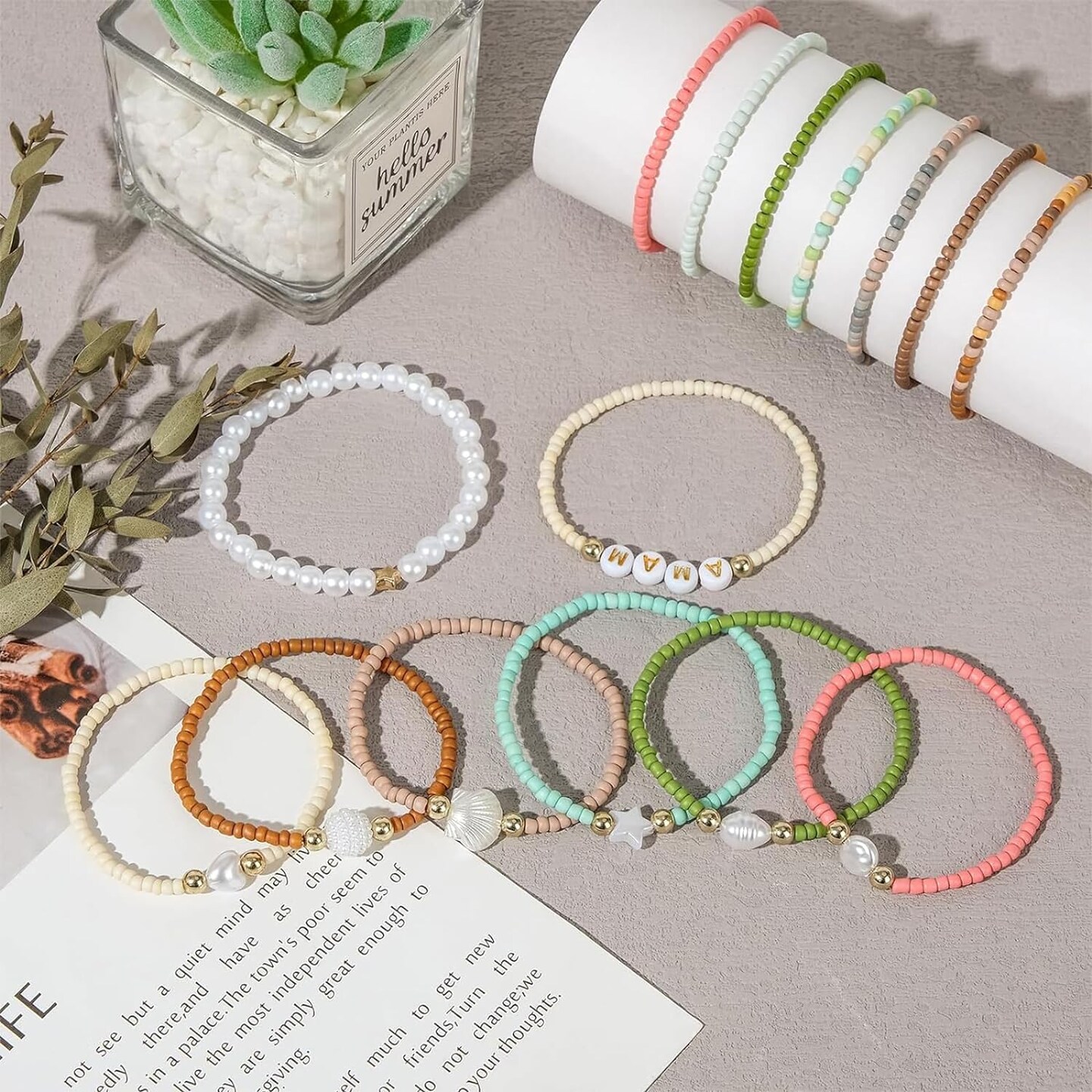 3mm Glass Seed Beads for Bracelets Making, Friendship Bracelet Making Kit, 24 Colors Bead Bracelet Kit