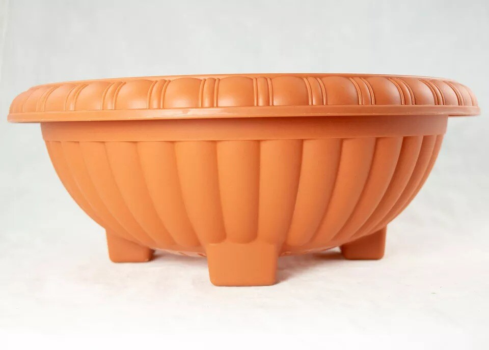Japanese Plastic Bonsai Training Pot / Home Garden Planter 13&#x22;x 13&#x22;x 5&#x22; - Orange