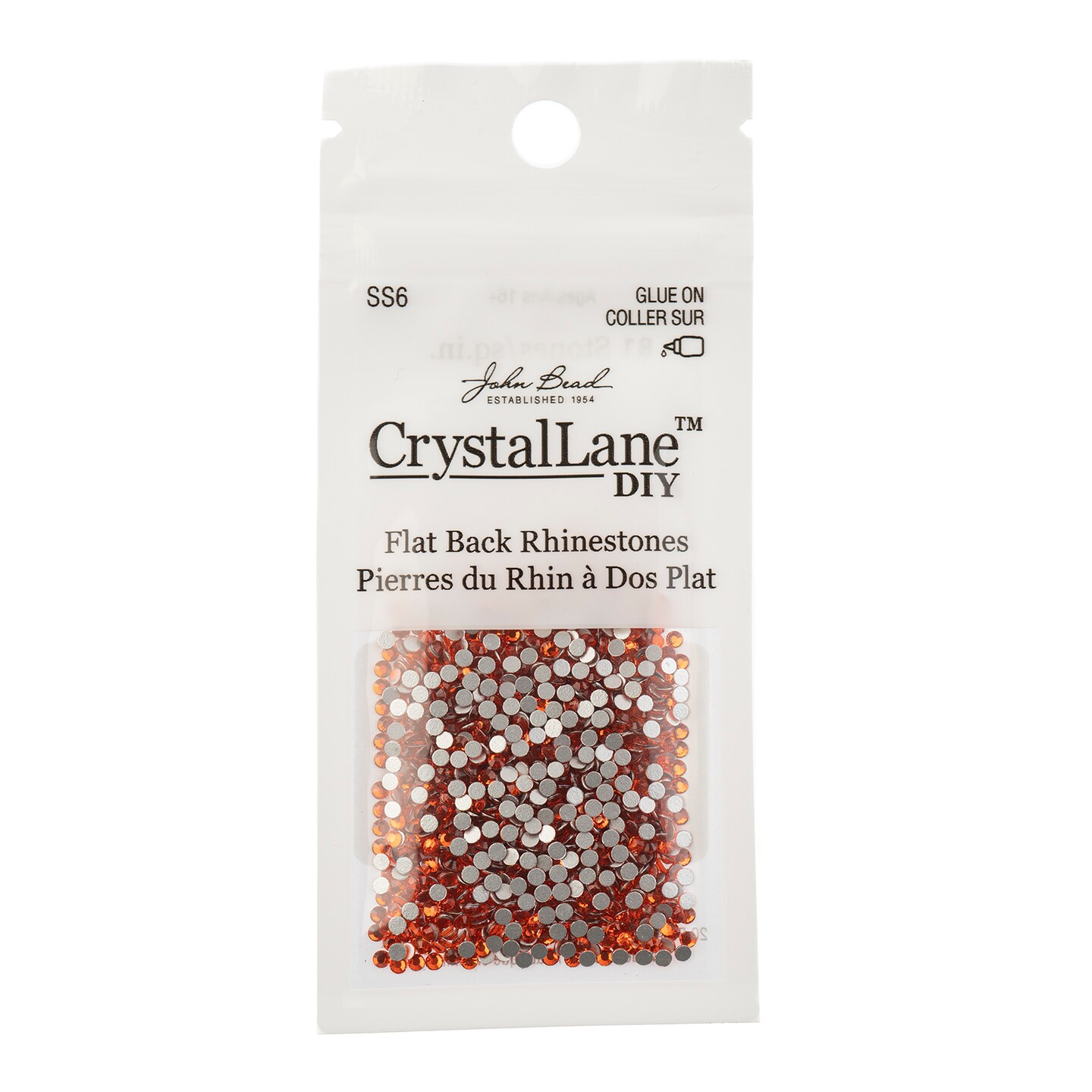 Crystal Lane DIY SS6 Glass Flatback Rhinestones, 1440pcs