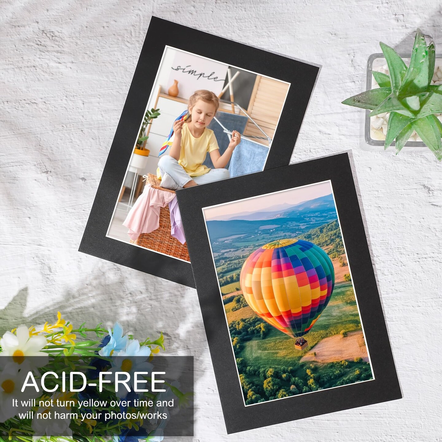 15 Pack 5x7 Black Picture Mats, Frame Mattes for 4x6 Pictures Display Photo Frame Mat Core Bevel Cut Mat Board Show Kit for Photos, Prints, Artworks
