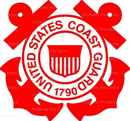 6 Inch Round Cake - Coast Guard Logo - Edible Cake or Cupcake Topper - D20157