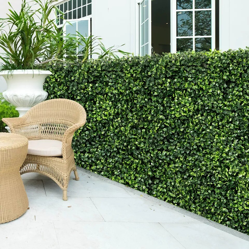 12 PCS 20"x20" Durable Artificial Boxwood Plant Wall Panel Hedge Fence Natual