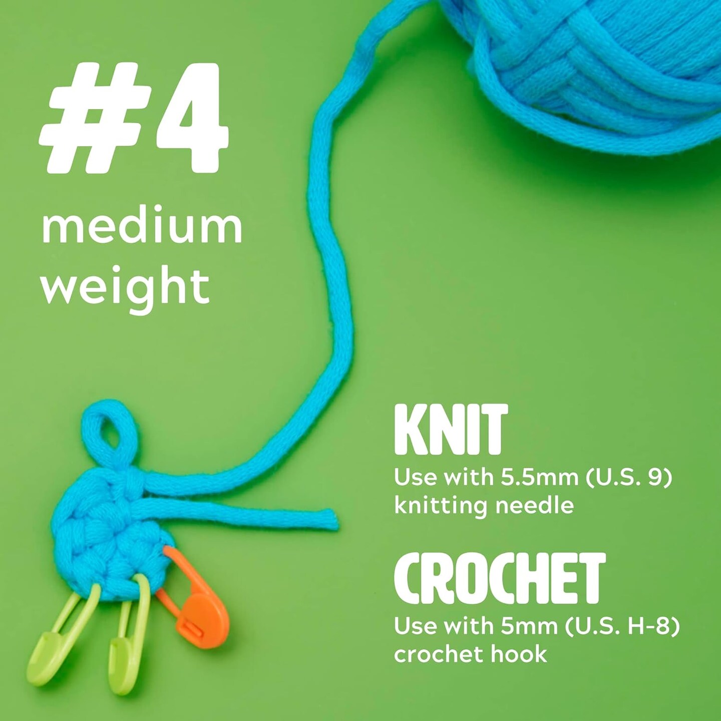 Easy Peasy Yarn, Crochet &#x26; Knitting Yarn for Beginners with Easy-to-See Stitches - Yarn for Crocheting - Worsted Medium #4 Yarn - Cotton-Nylon Blend