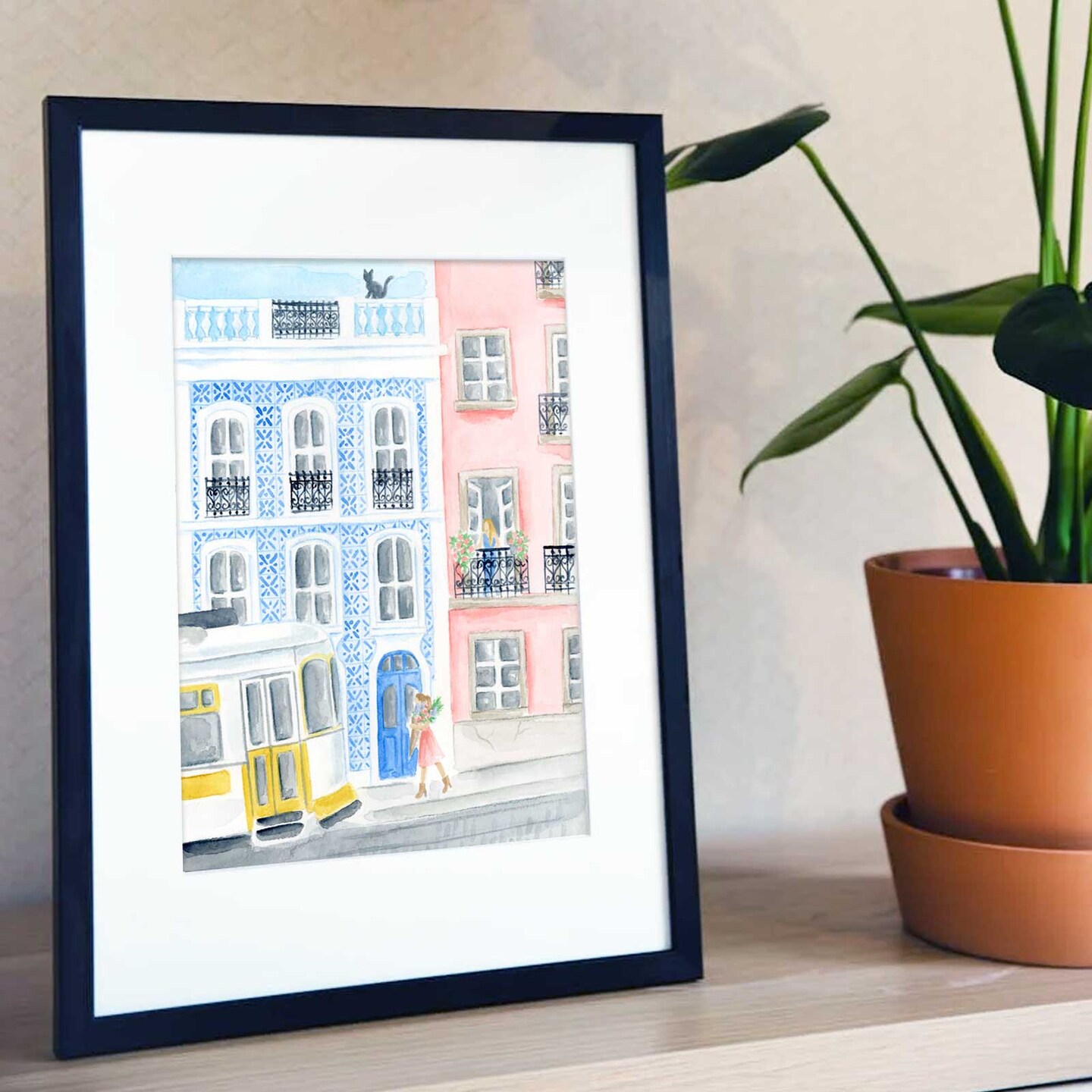 Lisbon Portugal Watercolor Travel Art Print product 3