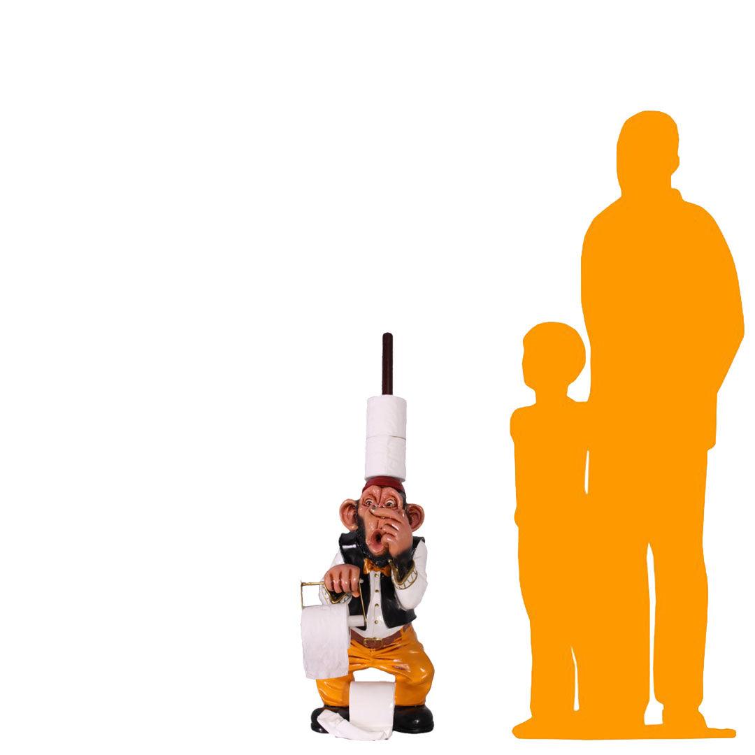 Monkey Toilet Paper Holder Life Size Statue