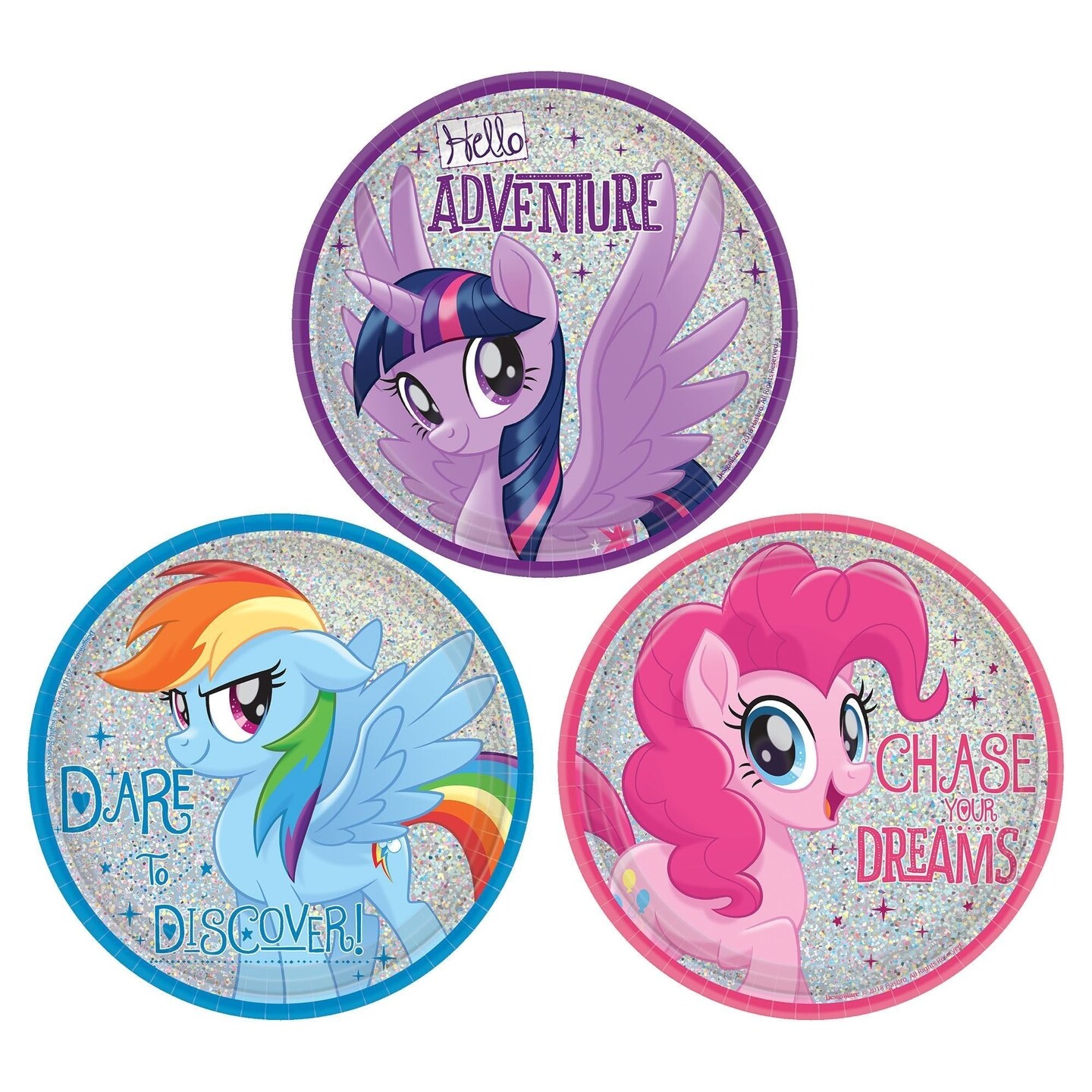 My Little Pony Friendship Adventures Assorted Prismatic 7&#x22; Round Paper Plates - 8ct