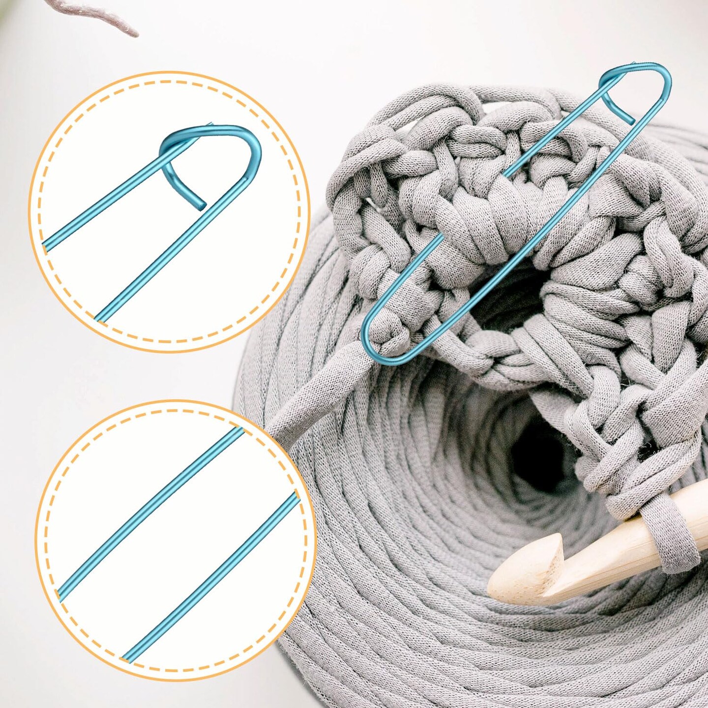 18 Pcs Knitting Stitch Holders, Yarn Stitch Holder Stitch Holders for Knitting Cable Needles Colorful Aluminum Crochet Stitch Holders Markers for Sewing Crocheting Supplies Tools Accessories