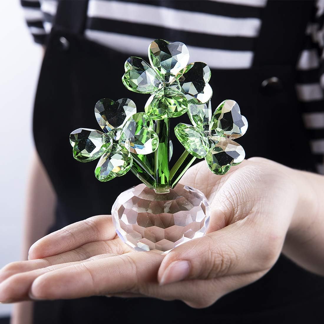 Crystal Flower Dreams Four-Leaf Clover Figurine Collectibles Crystal Ornament