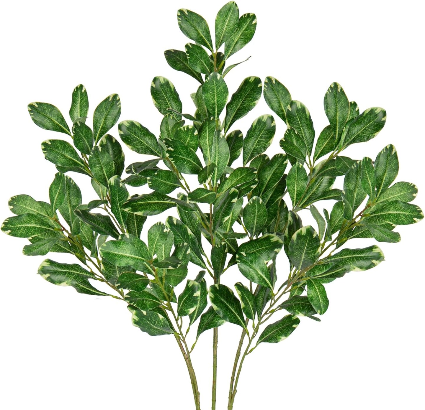 3PCS Artificial Greenery Stems 31.5 Inch Faux Branches for Vase Fake Pittosporum Tobira Leaves Branches Long Stems Plants Leaf Bushes for Floral Arrangement Bouquets Party Wedding Home Decor Green