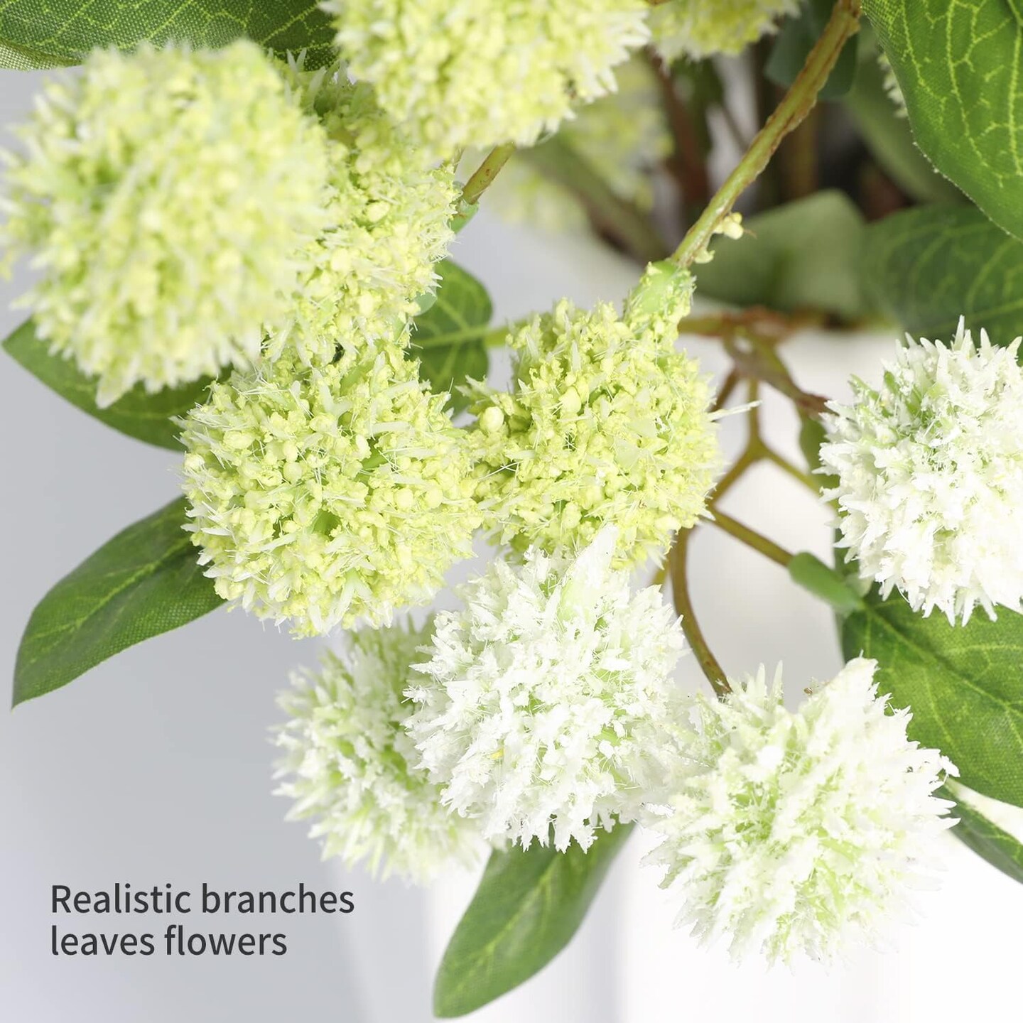 Artificial Plants,4PCS 35.4" Green Faux Branches for Vase,Artificial Plants for Shop Garden Office Home Décor (4, White Orchid Fruit)