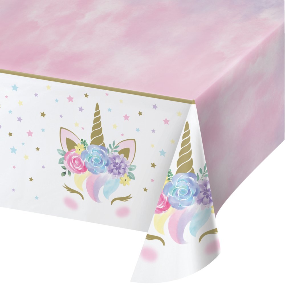 Unicorn Baby 54&#x22; x 102&#x22; Plastic Table Cover - 1 Pack