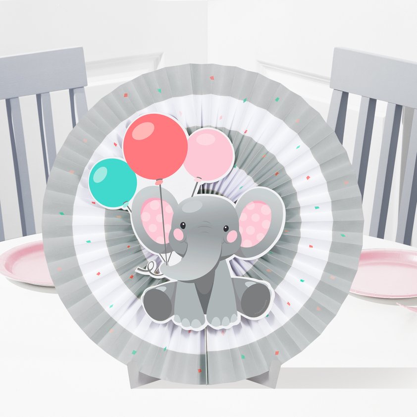 Enchanting Elephants Girl Centerpiece Decoration