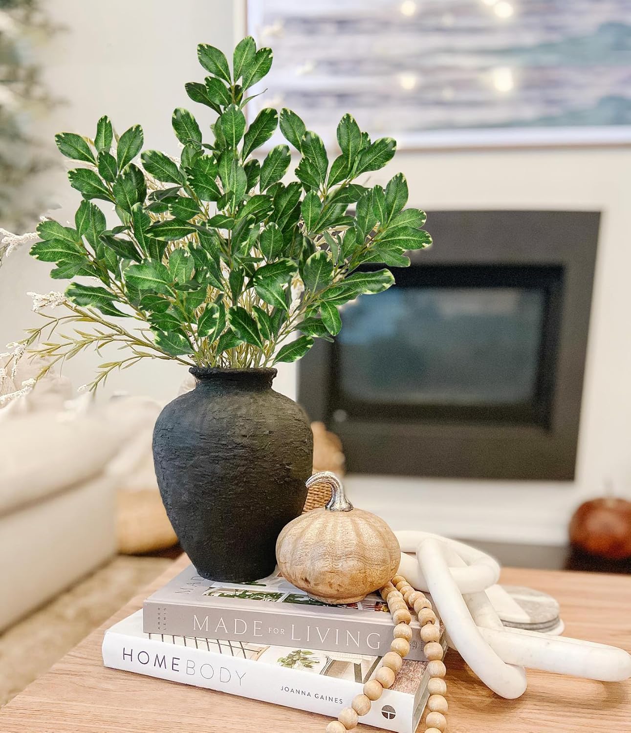 3PCS Artificial Greenery Stems 31.5 Inch Faux Branches for Vase Fake Pittosporum Tobira Leaves Branches Long Stems Plants Leaf Bushes for Floral Arrangement Bouquets Party Wedding Home Decor Green
