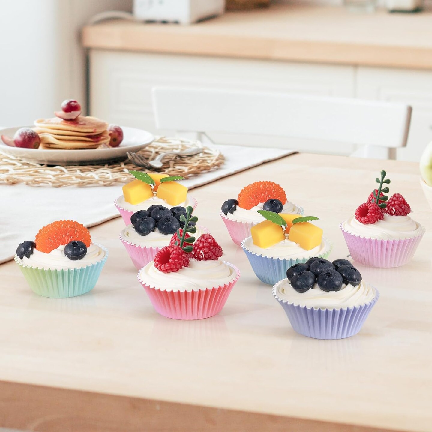 Standard Cupcake Liners 400 Count Colorful Paper Baking Cups Disposable Cupcake Wrappers for Wedding and Party Baking Supplies (Gradient Color)